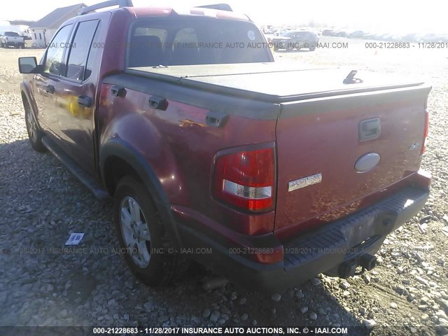 1FMEU51897UA22945 - 2007 FORD EXPLORER SPORT TR XLT RED photo 3