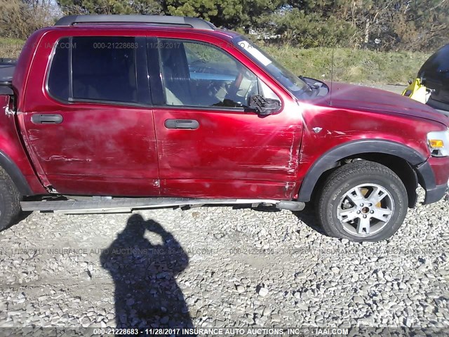 1FMEU51897UA22945 - 2007 FORD EXPLORER SPORT TR XLT RED photo 6