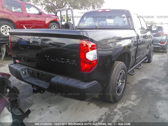 5TFRM5F11HX119137 - 2017 TOYOTA TUNDRA DOUBLE CAB SR/SR5 BLACK photo 4