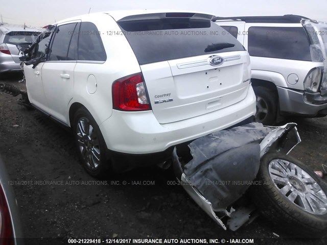 2FMDK3KC0BBA62189 - 2011 FORD EDGE LIMITED WHITE photo 3