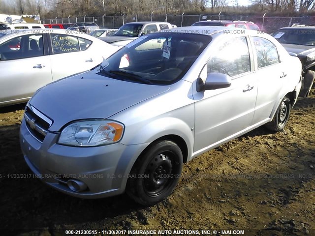 KL1TG56E69B356695 - 2009 CHEVROLET AVEO LT SILVER photo 2