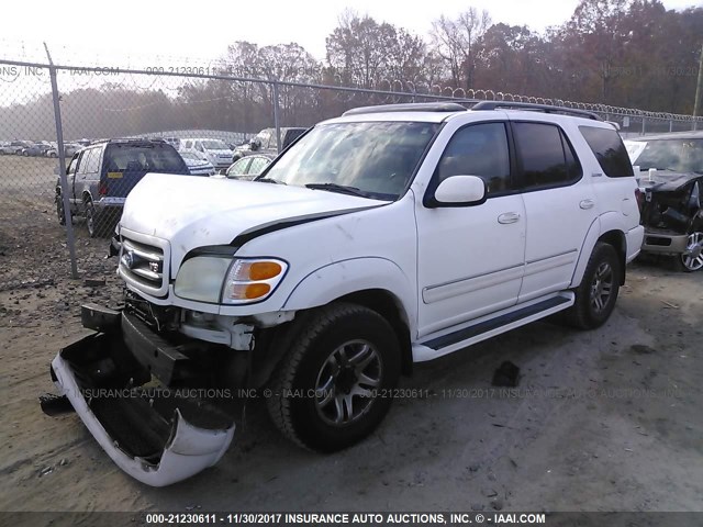 5TDZT38AX3S176262 - 2003 TOYOTA SEQUOIA LIMITED WHITE photo 2