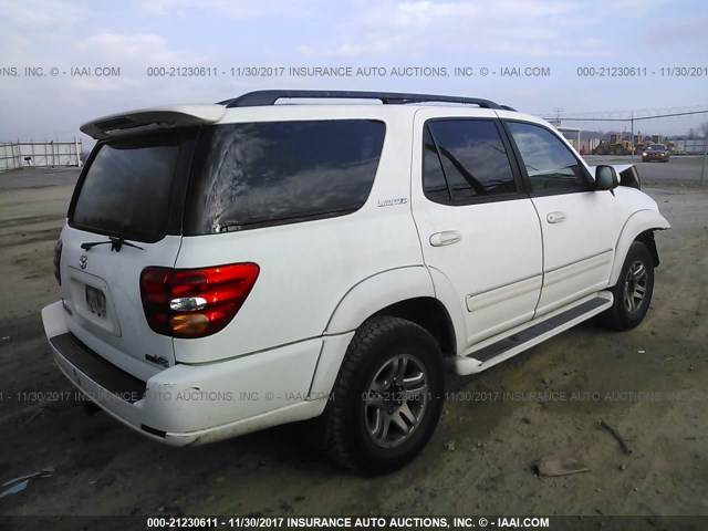 5TDZT38AX3S176262 - 2003 TOYOTA SEQUOIA LIMITED WHITE photo 4