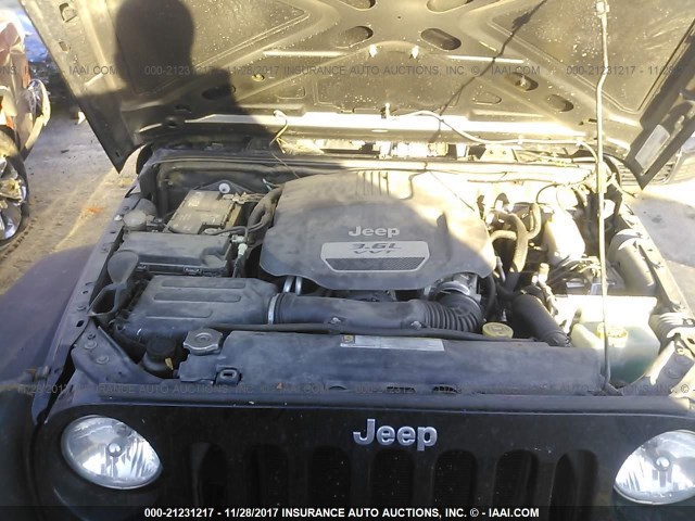 1C4AJWAG1CL157023 - 2012 JEEP WRANGLER SPORT შავი ფოტო 10