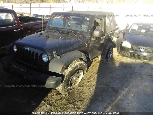 1C4AJWAG1CL157023 - 2012 JEEP WRANGLER SPORT შავი ფოტო 2