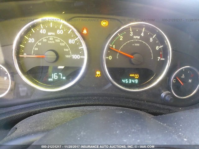 1C4AJWAG1CL157023 - 2012 JEEP WRANGLER SPORT შავი ფოტო 7