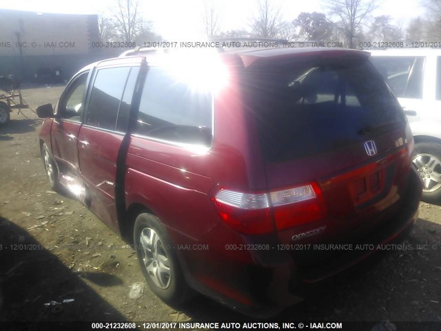 5FNRL38736B416667 - 2006 HONDA ODYSSEY EXL RED photo 3