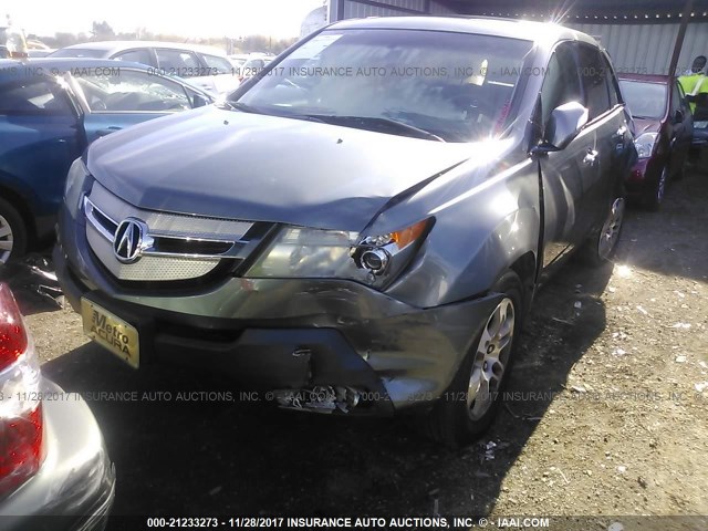 2HNYD28268H536249 - 2008 ACURA MDX GRAY photo 2