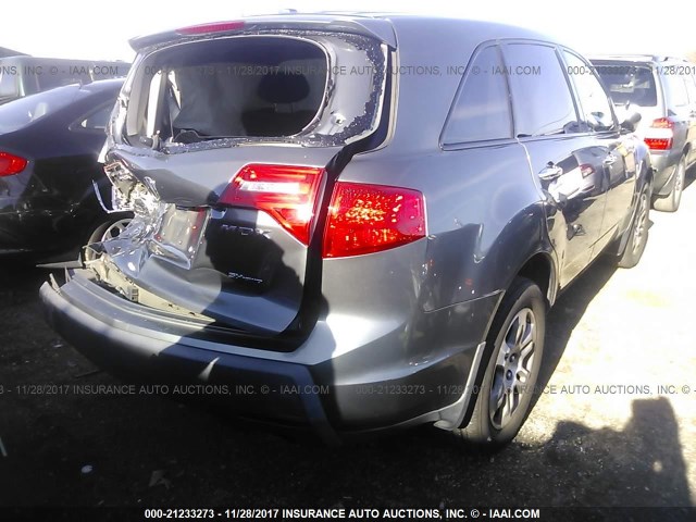 2HNYD28268H536249 - 2008 ACURA MDX GRAY photo 4