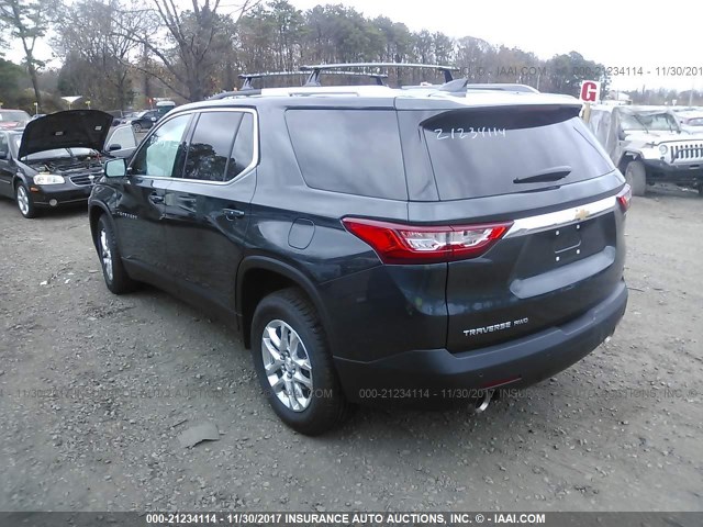 1GNEVGKW6JJ103699 - 2018 CHEVROLET TRAVERSE LT BLACK photo 3
