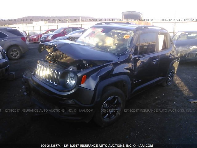 ZACCJAAB3HPE76216 - 2017 JEEP RENEGADE SPORT GRAY photo 2