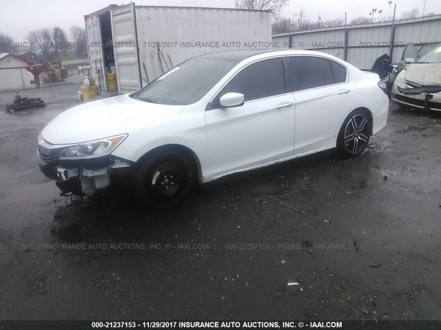 1HGCR2F54GA015639 - 2016 HONDA ACCORD SPORT WHITE photo 2