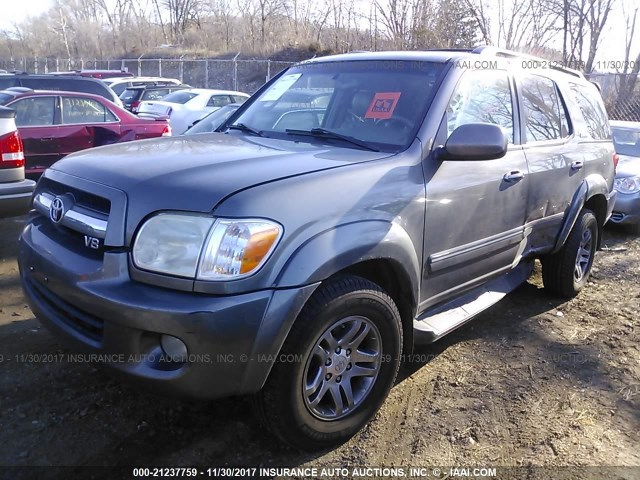 5TDBT48A95S256629 - 2005 TOYOTA SEQUOIA LIMITED GRAY photo 2