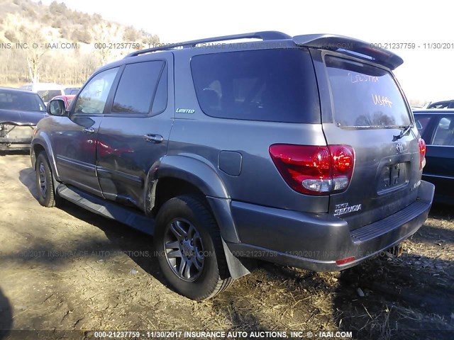 5TDBT48A95S256629 - 2005 TOYOTA SEQUOIA LIMITED GRAY photo 3