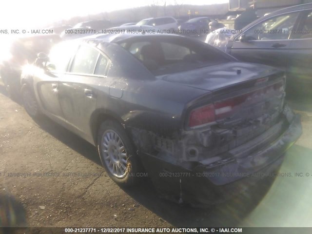 2C3CDXKT5EH364519 - 2014 DODGE CHARGER POLICE GRAY photo 3