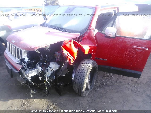 ZACCJBDT8GPD07043 - 2016 JEEP RENEGADE LIMITED RED photo 2
