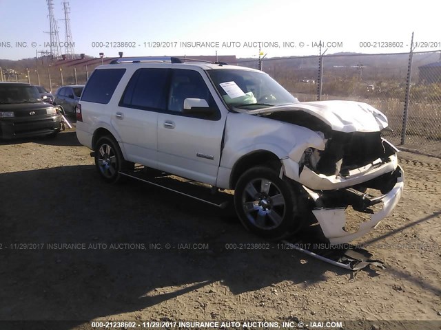 1FMFU20518LA10631 - 2008 FORD EXPEDITION LIMITED WHITE photo 1