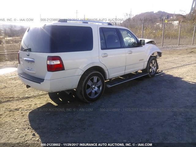 1FMFU20518LA10631 - 2008 FORD EXPEDITION LIMITED WHITE photo 4