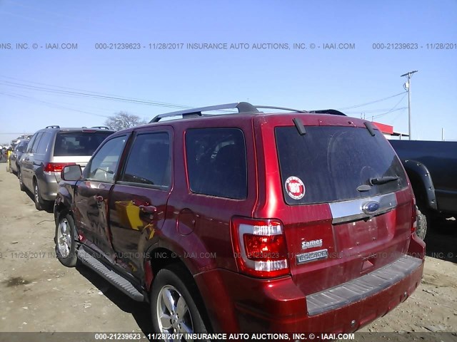 1FMCU0E70CKB89647 - 2012 FORD ESCAPE LIMITED RED photo 3