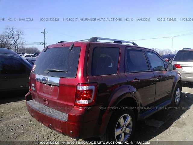 1FMCU0E70CKB89647 - 2012 FORD ESCAPE LIMITED RED photo 4