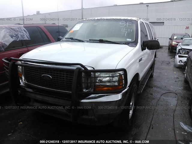 1FMNU41S21EB54064 - 2001 FORD EXCURSION XLT WHITE photo 2