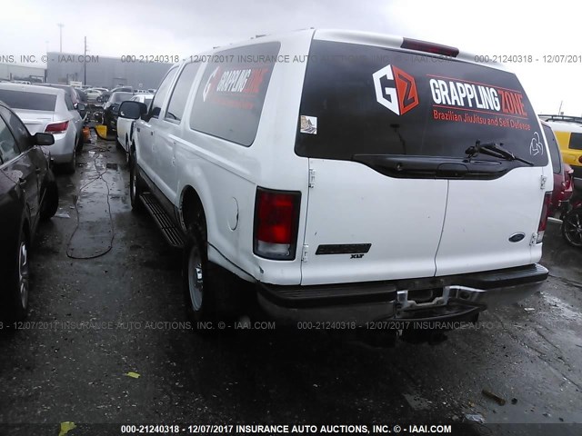 1FMNU41S21EB54064 - 2001 FORD EXCURSION XLT WHITE photo 3