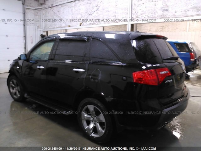 2HNYD28839H505059 - 2009 ACURA MDX SPORT BLACK photo 3