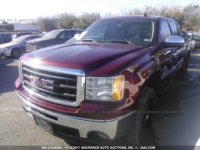 3GTEC23059G264182 - 2009 GMC SIERRA C1500 SLE BURGUNDY photo 2