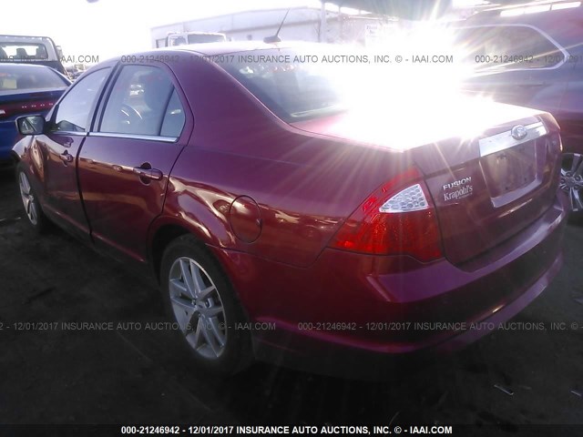 3FAHP0JA1CR168925 - 2012 FORD FUSION SEL RED photo 3