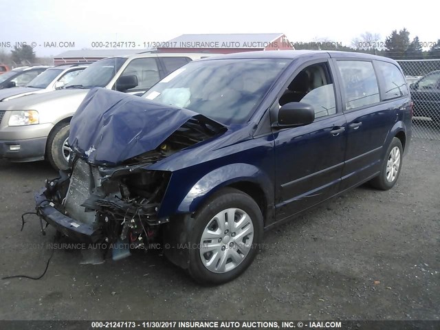 2C4RDGBG4GR118180 - 2016 DODGE GRAND CARAVAN SE BLUE photo 2