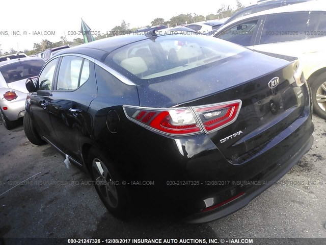 KNAGM4AD8E5064922 - 2014 KIA OPTIMA HYBRID BLACK photo 3