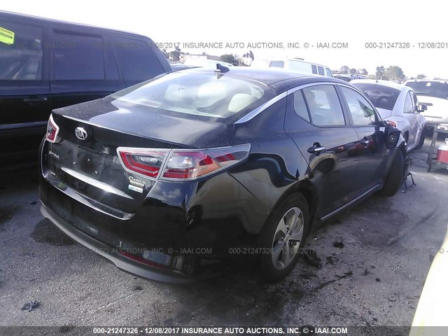 KNAGM4AD8E5064922 - 2014 KIA OPTIMA HYBRID BLACK photo 4