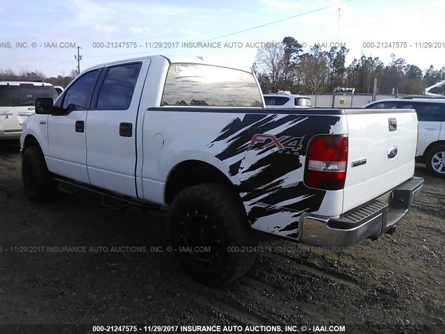 1FTRW14W17KC67009 - 2007 FORD F150 SUPERCREW WHITE photo 3