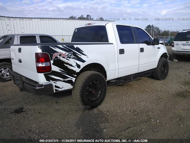 1FTRW14W17KC67009 - 2007 FORD F150 SUPERCREW WHITE photo 4