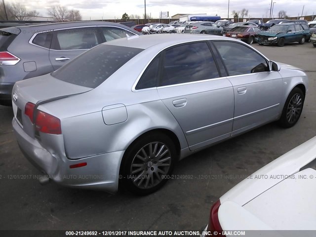 WAUDF78E86A120203 - 2006 AUDI A4 2.0T QUATTRO SILVER photo 4