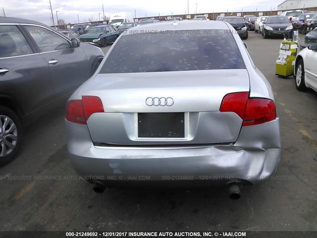 WAUDF78E86A120203 - 2006 AUDI A4 2.0T QUATTRO SILVER photo 6