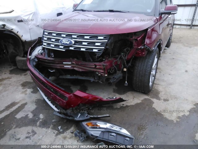 1FM5K7F80HGC46843 - 2017 FORD EXPLORER LIMITED 红色 照片 6
