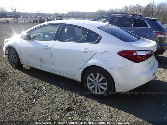 KNAFX4A63E5147954 - 2014 KIA FORTE LX WHITE photo 3