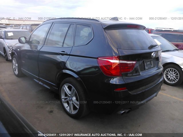 5UXWX7C59CL735728 - 2012 BMW X3 XDRIVE35I BLACK photo 3