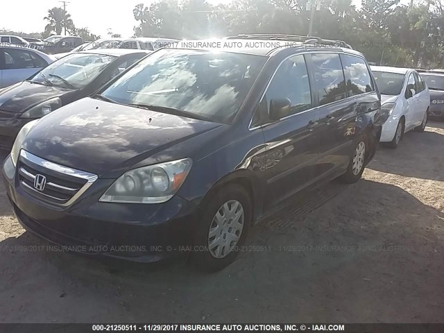 5FNRL38217B025779 - 2007 HONDA ODYSSEY LX Dark Blue photo 2