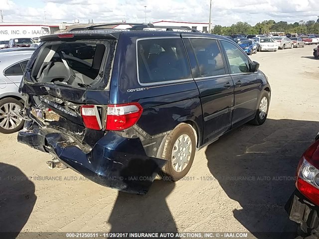 5FNRL38217B025779 - 2007 HONDA ODYSSEY LX Dark Blue photo 4