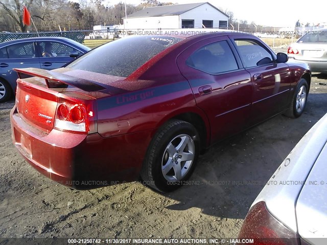 2B3CA3CV6AH239974 - 2010 DODGE CHARGER SXT BURGUNDY photo 4