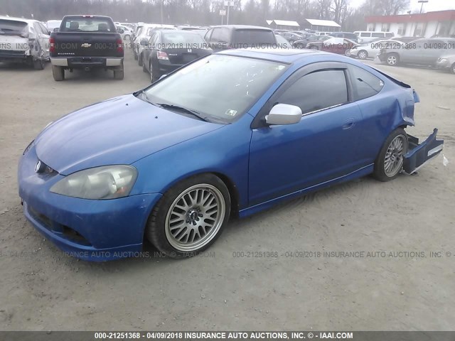 JH4DC53035S016396 - 2005 ACURA RSX TYPE-S BLUE photo 2