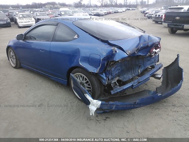 JH4DC53035S016396 - 2005 ACURA RSX TYPE-S BLUE photo 3