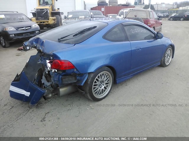 JH4DC53035S016396 - 2005 ACURA RSX TYPE-S BLUE photo 4