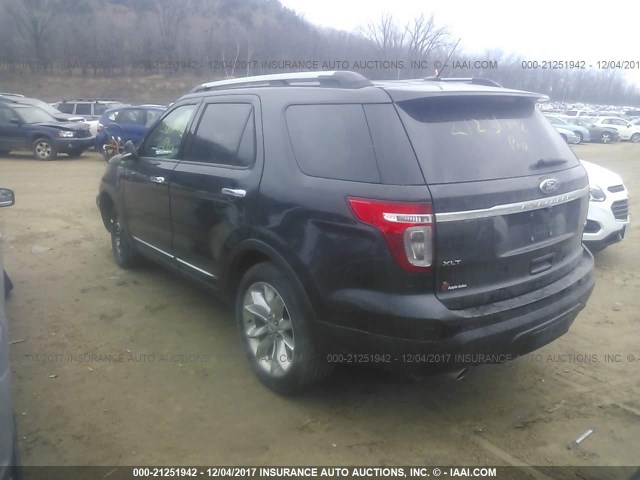 1FM5K8D84FGB40000 - 2015 FORD EXPLORER XLT BLACK photo 3