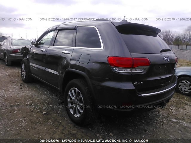 1C4RJFBG4FC115905 - 2015 JEEP GRAND CHEROKEE LIMITED GRAY photo 3