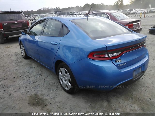 1C3CDFAA7FD307151 - 2015 DODGE DART SE BLUE photo 3