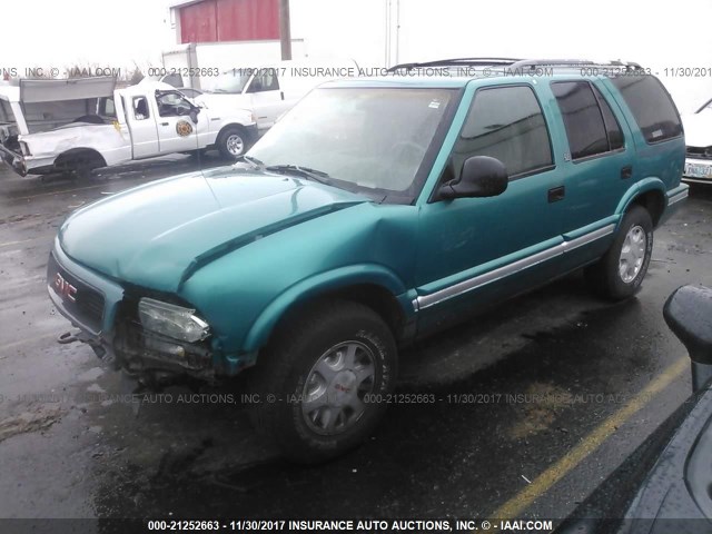 1GKDT13W1S2555839 - 1995 GMC JIMMY GREEN photo 2