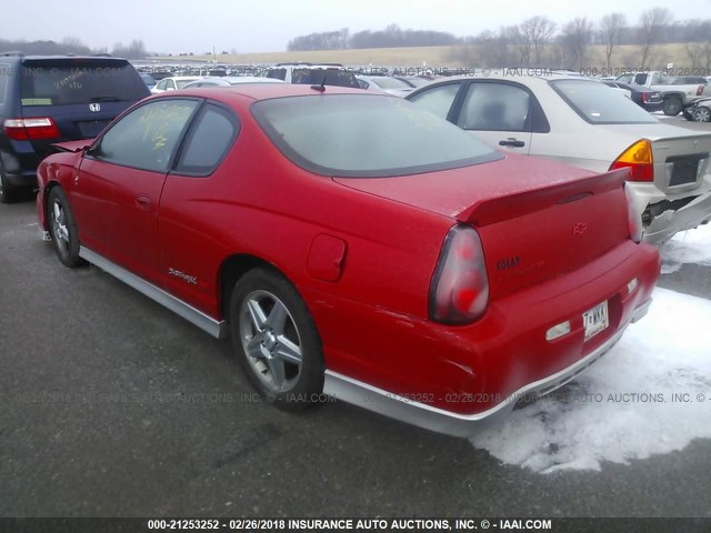 2G1WZ151959236725 - 2005 CHEVROLET MONTE CARLO SS SUPERCHARGED RED photo 3